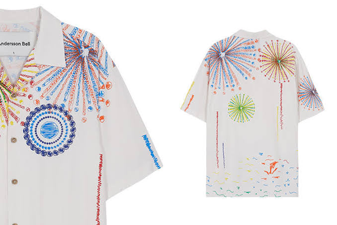 Jin Fireworks Graphic Open Collar Shirts