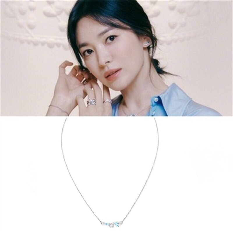 Hye gyo song Blue crystal earrings